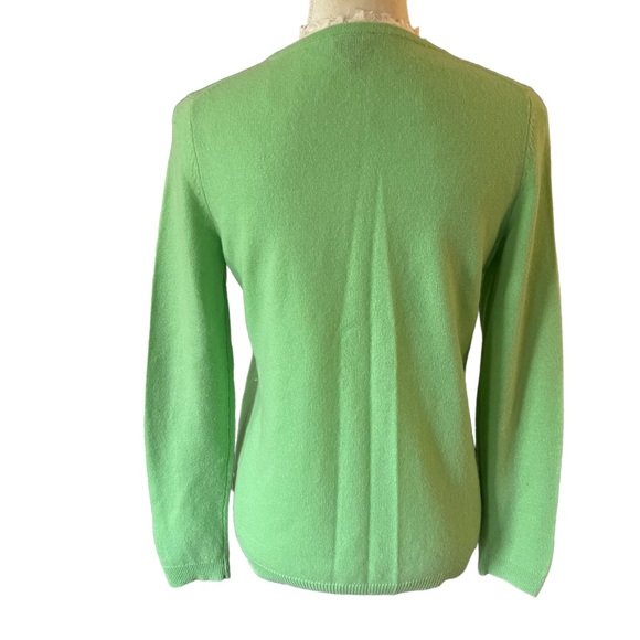 Talbots 100% Cashmere green long sleeve petite sweater size sp - Picture 5 of 8